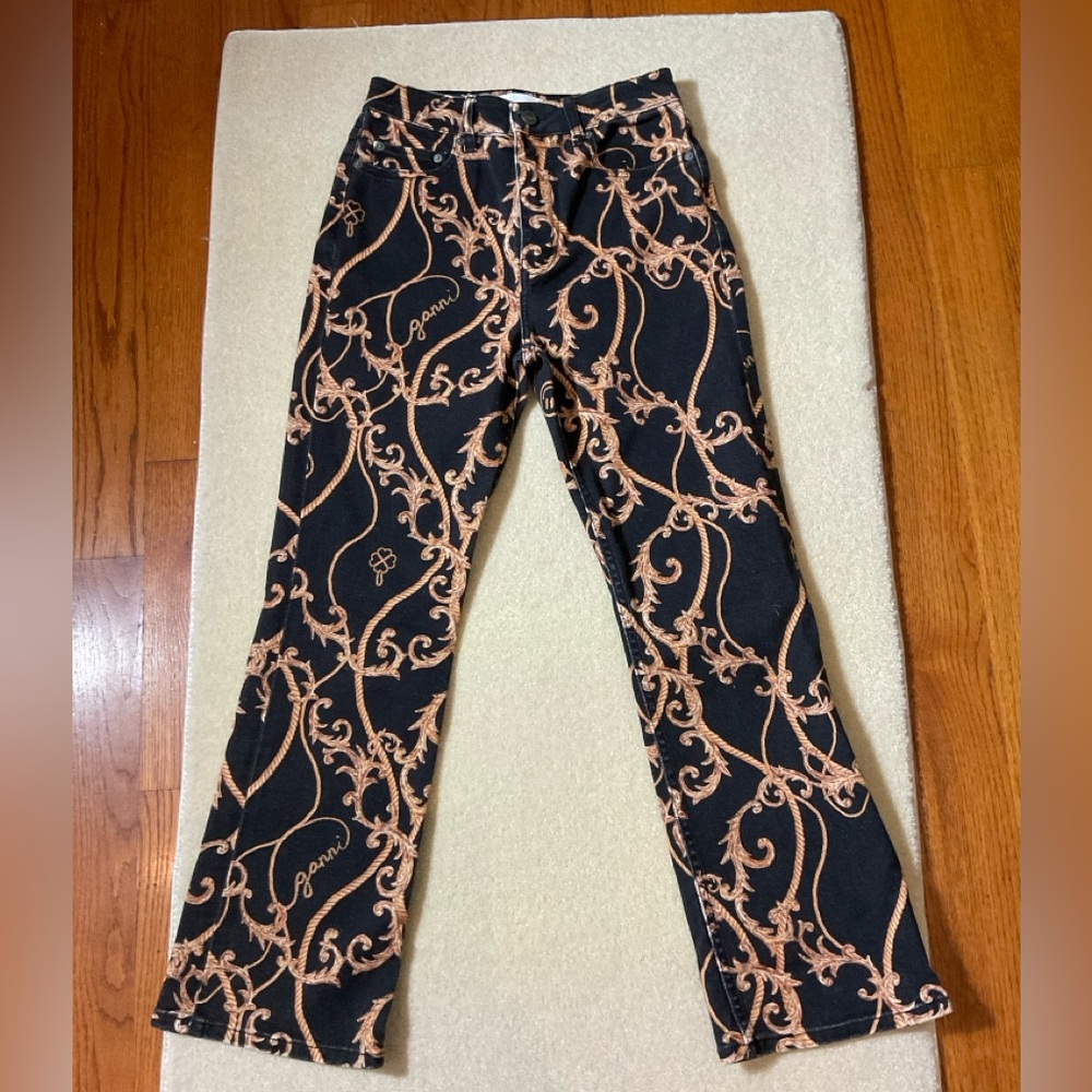 GANNI Betsy Fleur-di-lei Cropped Jeans EUC